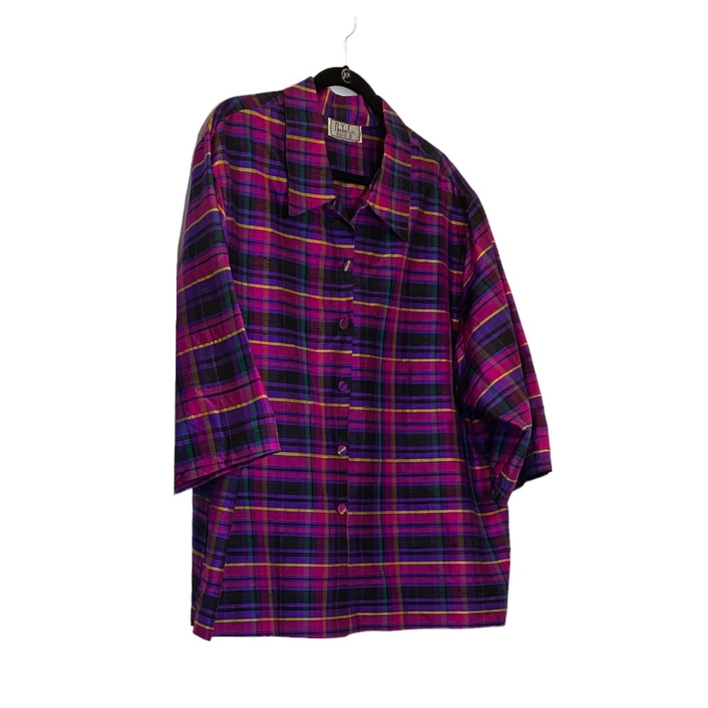 60s? VTG Silk Plaid Shacket